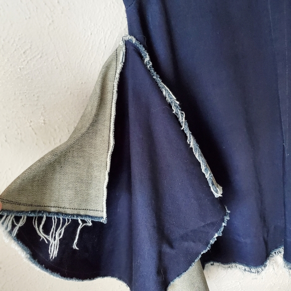 Tish Cox Denim Frayed Deb Sleeveless Dress - Picture 2 of 9